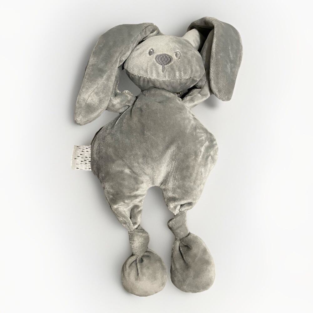 NATTOU LAPIDOU BUNNY Security Baby Lovey Gray Soft Plush Velvet Floppy 12”